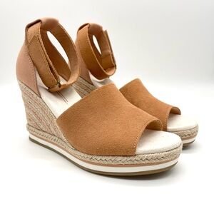 TOMS Women's Marisol Sandy Beige Suede Sandal Size 6.5 New Espadrilles Wedge